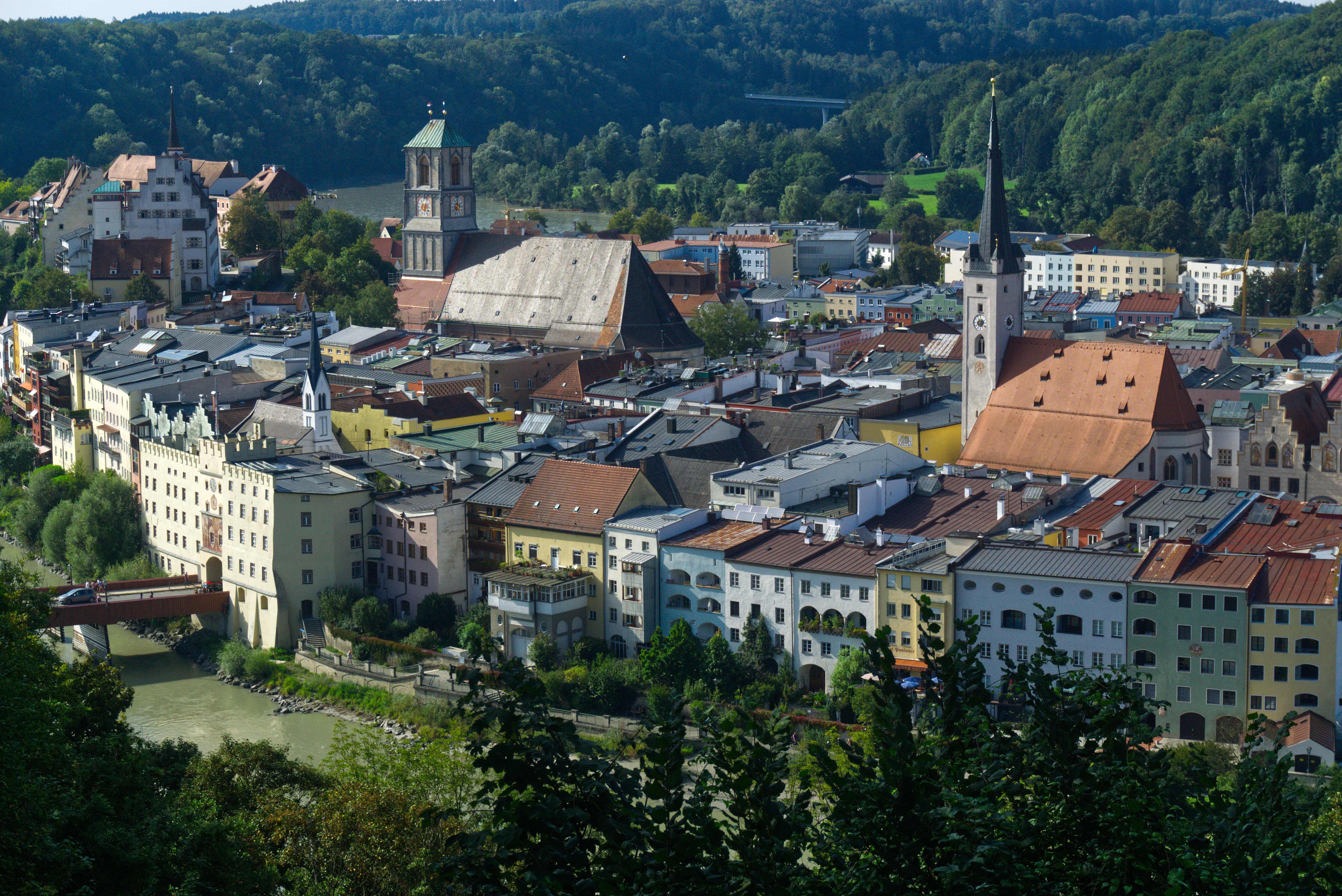 Schöne Aussicht, Blick auf Wasserburg