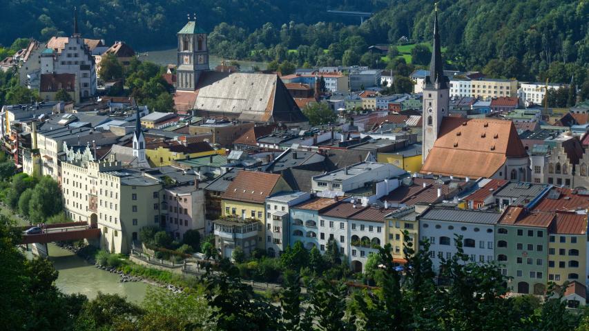 Schöne Aussicht, Blick auf Wasserburg